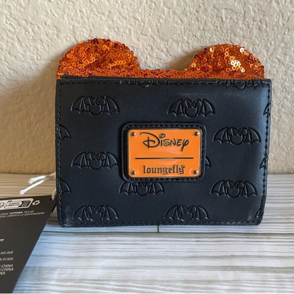 🦇Loungefly Disney Minnie Halloween Sequins Wallet - Picture 5 of 7